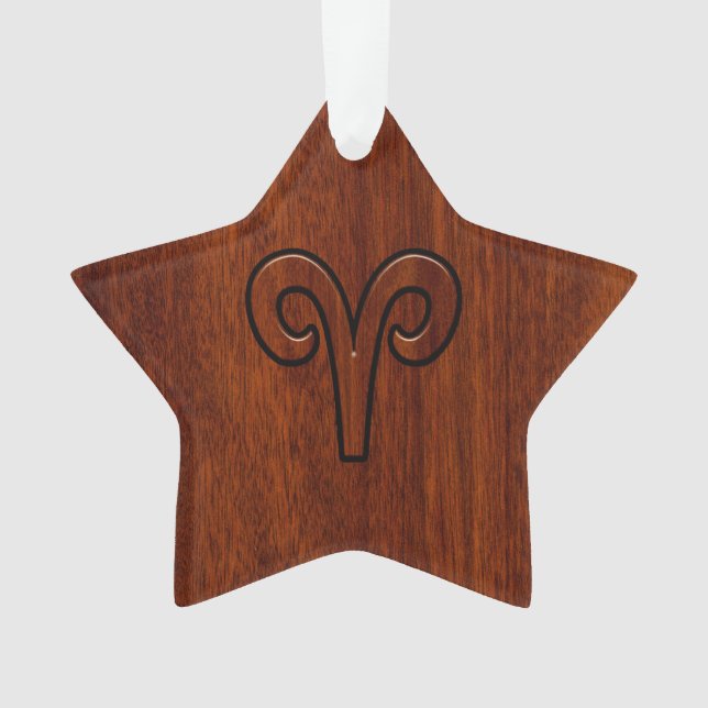 Aries Zodiac Symbol Brown Mahogany wie Print Ornament (Vorderseite)