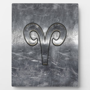 Aries Zodiac Symbol Industrial Style Fotoplatte