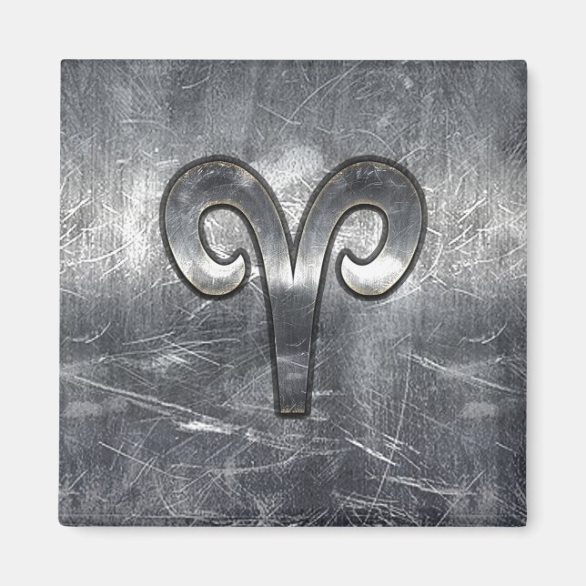 Aries Zodiac Symbol Industrial Style Magnet (Vorne)