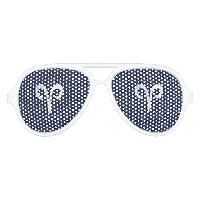 Aries Zodiac Symbol Navy Blue Carbon Fibre Style Sonnenbrille (Vorderseite)