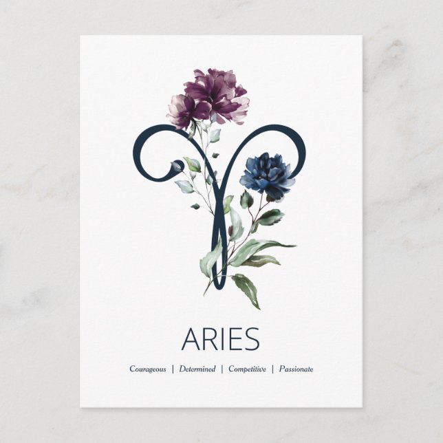Aries Zodiac Symbol Postkarte (Vorderseite)