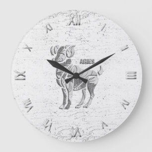 Aries Zodiac Symbol Wall Clock Round oder Square Große Wanduhr