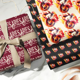 Aries Zodiac Themed Geburtstagsparty Geschenkpapier Set