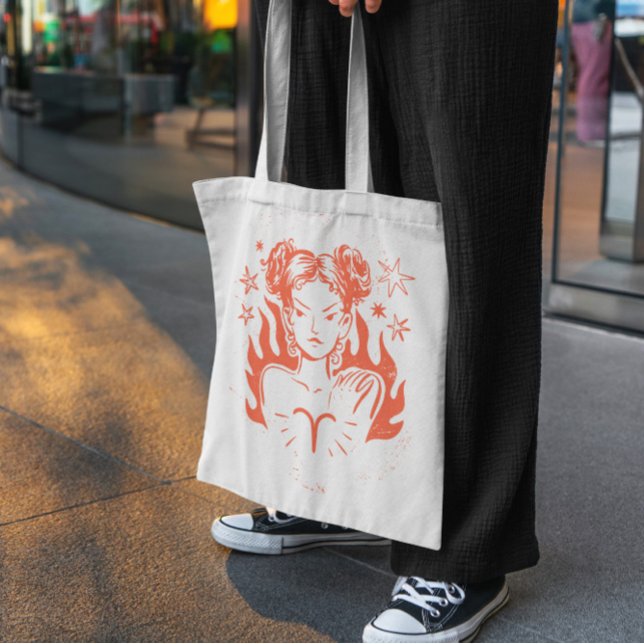 Aries Zodiac Tote Bag Tragetasche (Von Creator hochgeladen)