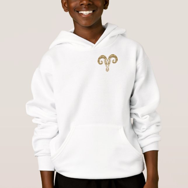 Aries Zodiac - Tribal Gold Hoodie (Vorderseite)