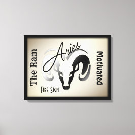 Aries Zodiac Zeichen und Symbol Gerahmt Leinwanddruck