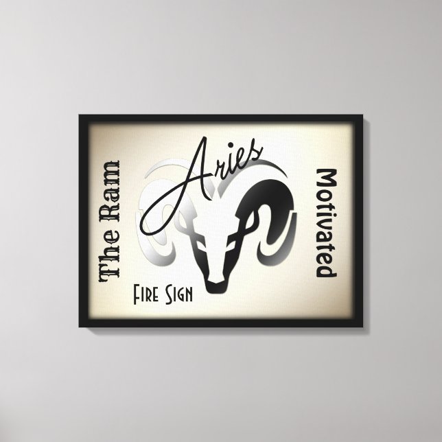 Aries Zodiac Zeichen und Symbol Gerahmt Leinwanddruck (Vorderseite)