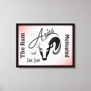 Aries Zodiac Zeichen und Symbol Gerahmt Leinwanddruck