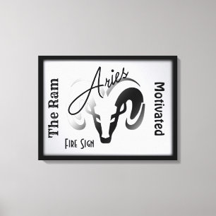 Aries Zodiac Zeichen und Symbol Gerahmt Leinwanddruck
