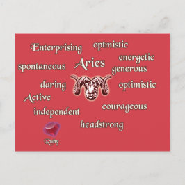 Aries zodiale Merkmale Postkarte
