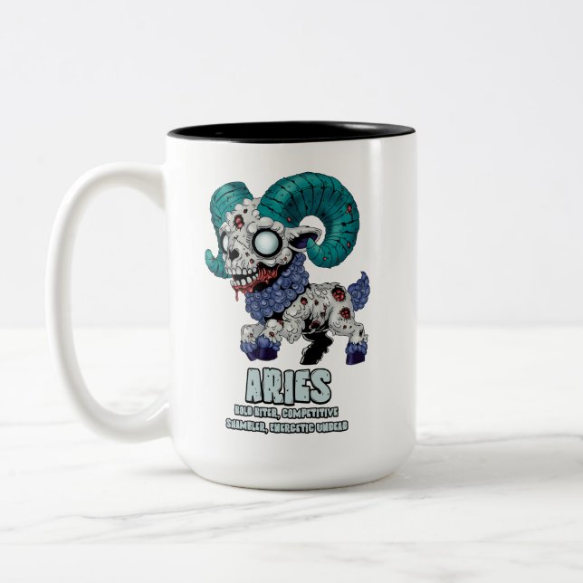 Aries Zombie Zweifarbige Tasse (Links)
