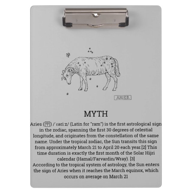Aries-Zwischenablage Klemmbrett (Vorderseite)