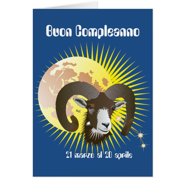 Ariete 21 marzo al 20 aprile Biglietti d'auguri (Vorne)