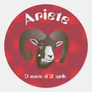 Ariete 21 marzo al 20 aprile Etichetta Runder Aufkleber