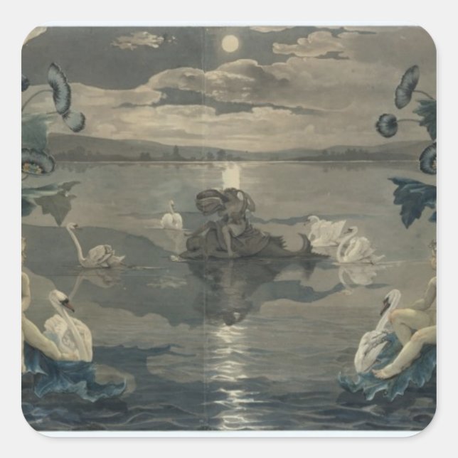 Arion's Sea Journey, 1809 Quadratischer Aufkleber (Vorderseite)