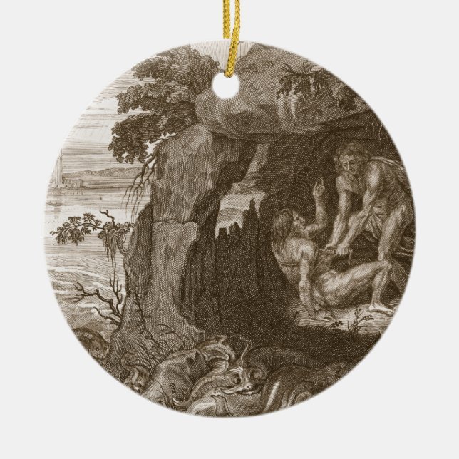 Aristeus zwingt Proteus, um seine Orakel, 17 Keramikornament (Vorne)