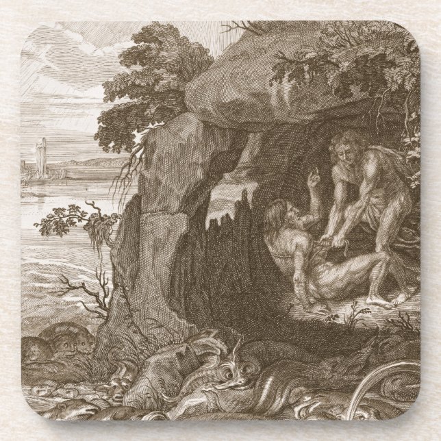 Aristeus zwingt Proteus, um seine Orakel, 17 Untersetzer (Vorderseite)