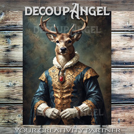 Aristokratischer Buck - Decoupage- Seidenpapier