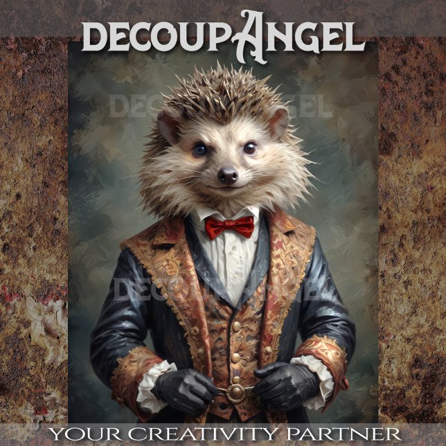 Aristokratischer Igel - Decoupage- Seidenpapier (Von Creator hochgeladen)