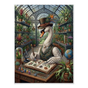 Aristokratischer Schwan Viktorianisches Gewächshau Poster