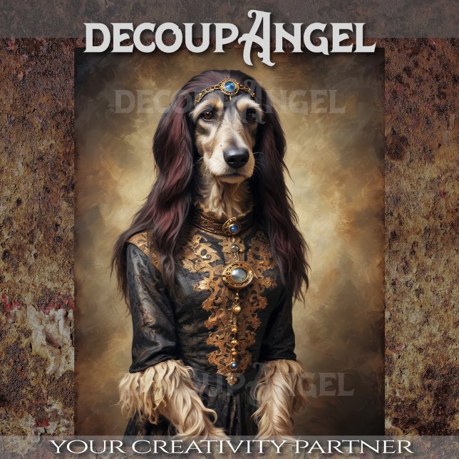 Aristokratisches afghanisches Hund - Decoupage- Seidenpapier (Von Creator hochgeladen)