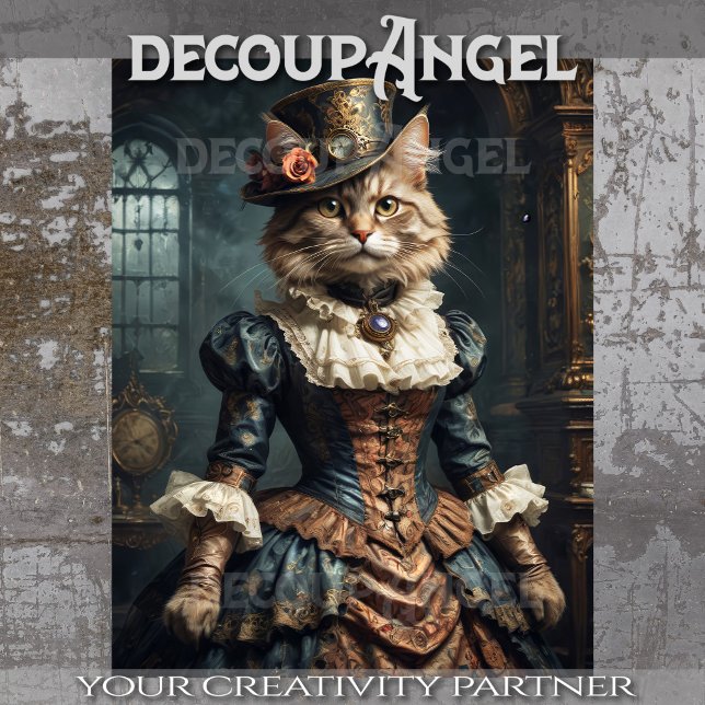 Aristokratisches Kitten Portrait - Decoupage- Seidenpapier (Von Creator hochgeladen)