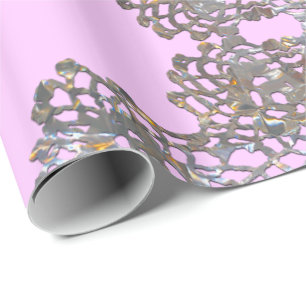 Aristokratisches Monogramm-Rosa Geschenkpapier