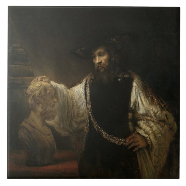 Aristoteles (384-322 BC) mit einem Fehlschlag von Fliese (Vorderseite)