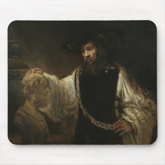 Aristoteles (384-322 BC) mit einem Fehlschlag von Mousepad (Vorne)