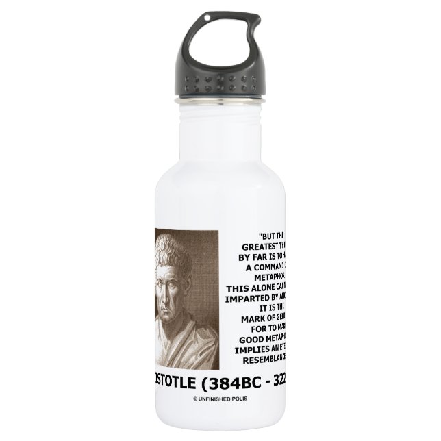 Aristoteles-Befehl des Metapher-Kennzeichens des Edelstahlflasche (Vorderseite)