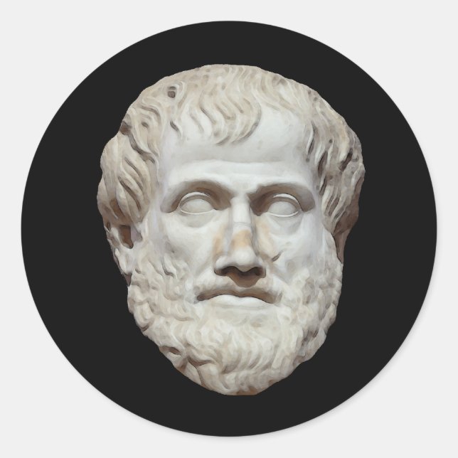 Aristoteles Head Skulptur Runder Aufkleber (Vorderseite)