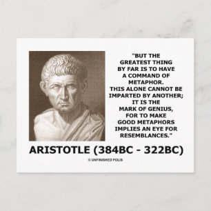 Aristoteles Kommando über die Metapher des Geniusz Postkarte