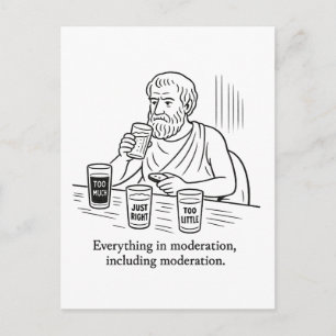 Aristoteles' Leitfaden für Mäßigung Postkarte