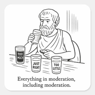 Aristoteles' Leitfaden für Mäßigung Quadratischer Aufkleber