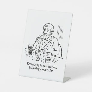 Aristoteles' Leitfaden für Mäßigung Sockelschild