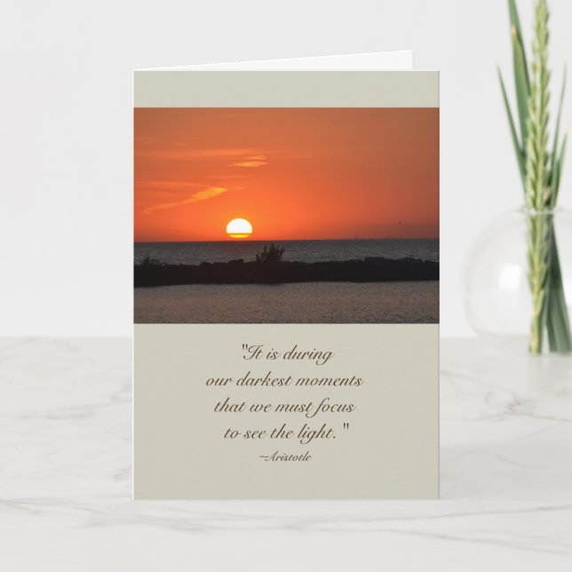 Aristoteles Quote Sunset Sympathy Card Karte (Vorderseite)