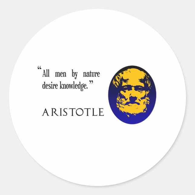 Aristoteles über Wissenskleber Runder Aufkleber (Vorderseite)