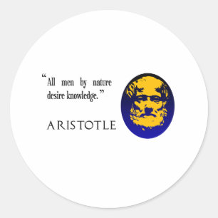 Aristoteles über Wissenskleber Runder Aufkleber