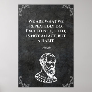 Aristoteles weises Zitat. Weisheit Poster