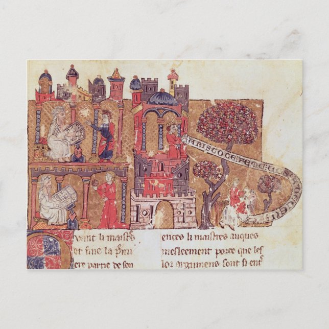 Aristoteles weist Alexander den Großen in Postkarte (Vorderseite)