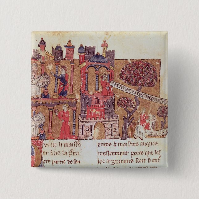 Aristoteles weist Alexander der Große herein an Button (Vorderseite)