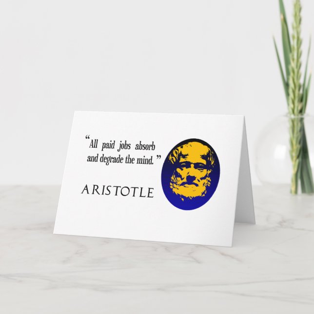 Aristoteles zahlte Jobs vermindern die Karte (Vorderseite)