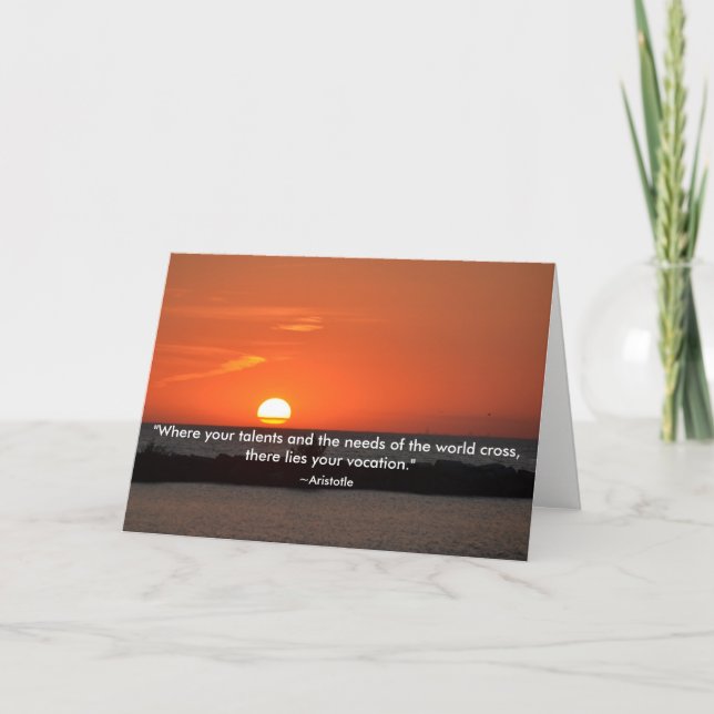 Aristoteles-Zitat-Sonnenuntergang-Abschluss-Karte Karte (Vorderseite)