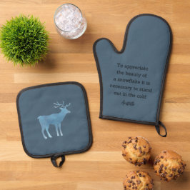 Aristotle Winter Quote Decor For Home Ofenhandschuh & Topflappen-Set