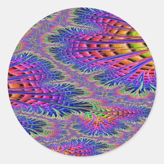 Arithmetisches Chickweed-Fraktal Design 6 Runder Aufkleber (Vorderseite)