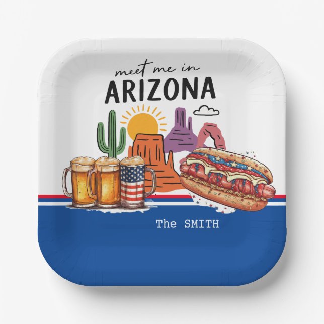 Arizona 4. Juli-Feier  Pappteller (Vorderseite)