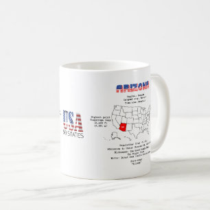 Arizona American Staat auf einer Karte und nützlic Kaffeetasse