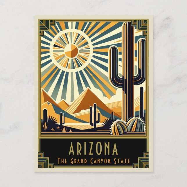 Arizona | Art Deco Postkarte (Vorderseite)