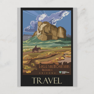 Arizona Berge Vintage Retro Reiseplakat Postkarte