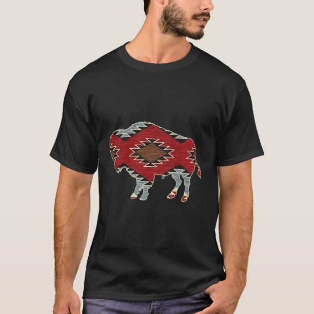 Arizona Buffalo Aztec Indian Southwestern Pattern T-Shirt (Vorderseite)